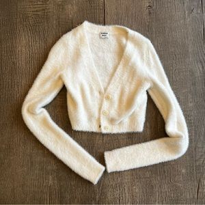 White XXS Aritzia Sunday Best Cropped Cardigan
